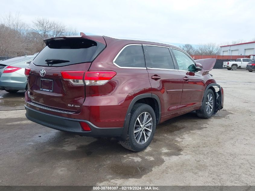 2018 Toyota Highlander Xle VIN: 5TDJZRFH9JS840014 Lot: 38788307