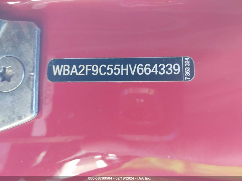 VIN WBA2F9C55HV664339 2017 BMW 230I