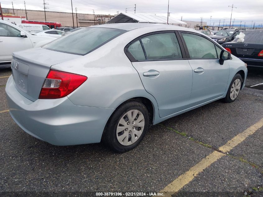 2012 Honda Civic Lx VIN: JHMFB2F51CS005279 Lot: 38791396