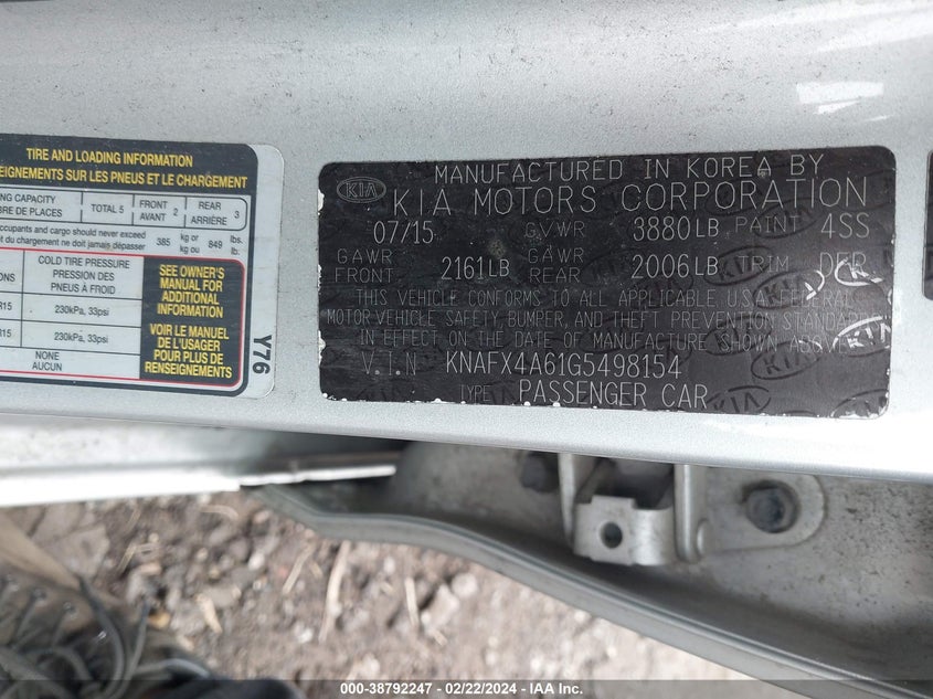 2016 KIA FORTE LX - KNAFX4A61G5498154