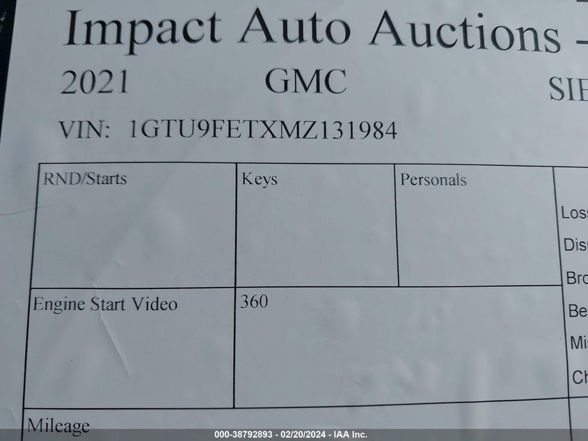 2021 GMC SIERRA 1500 K1500 DENALI - 1GTU9FETXMZ131984