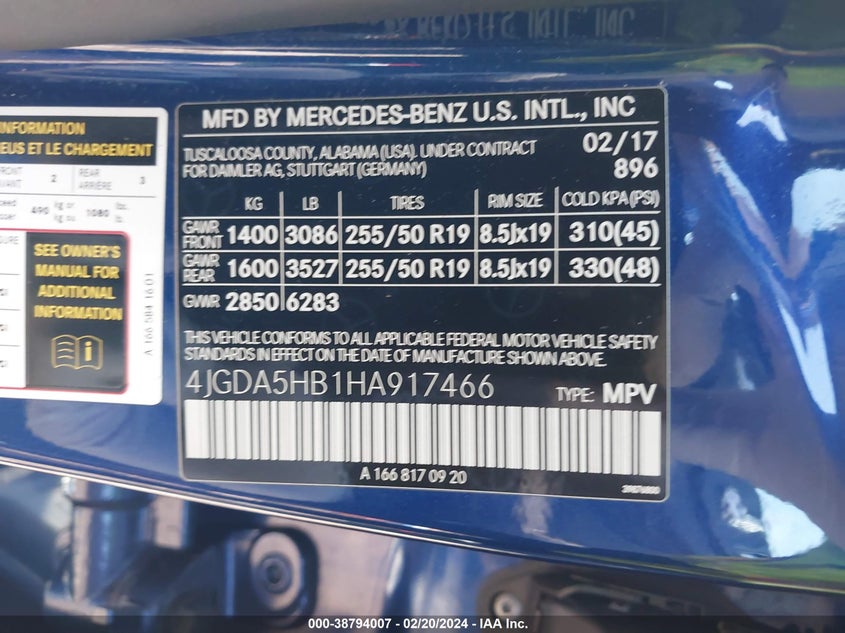 2017 MERCEDES-BENZ GLE 350 4MATIC - 4JGDA5HB1HA917466