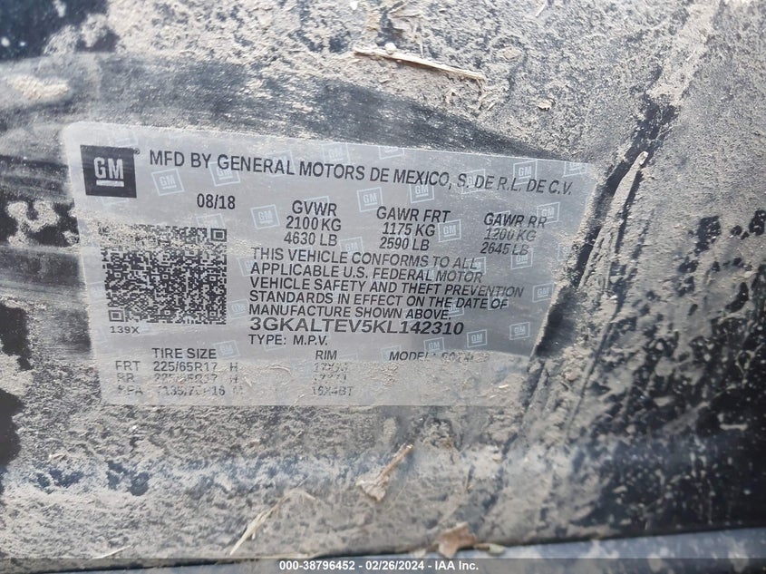 2019 GMC TERRAIN SLE - 3GKALTEV5KL142310