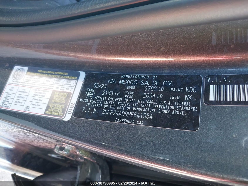 2023 KIA FORTE LXS - 3KPF24AD9PE641954