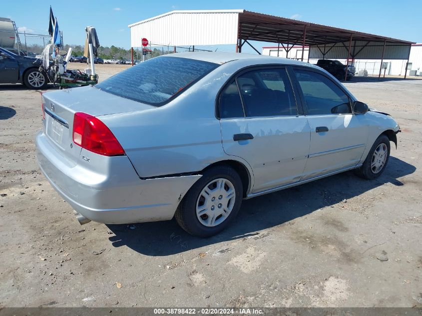 2001 Honda Civic Lx VIN: 2HGES16501H617812 Lot: 38798422