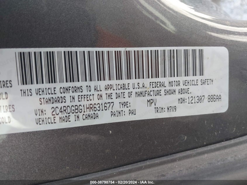 2017 DODGE GRAND CARAVAN SE PLUS - 2C4RDGBG1HR631677