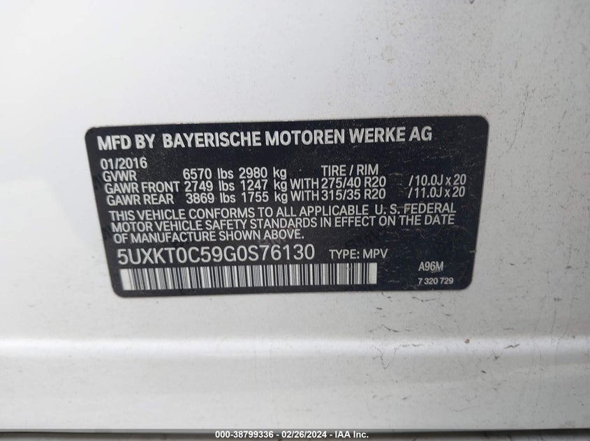 2016 BMW X5 EDRIVE XDRIVE40E - 5UXKT0C59G0S76130