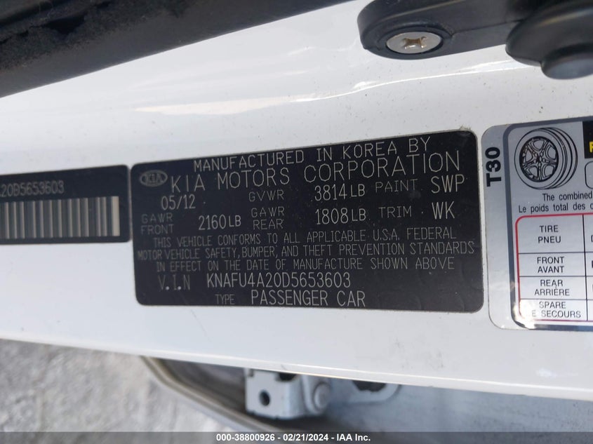 2013 KIA FORTE EX - KNAFU4A20D5653603