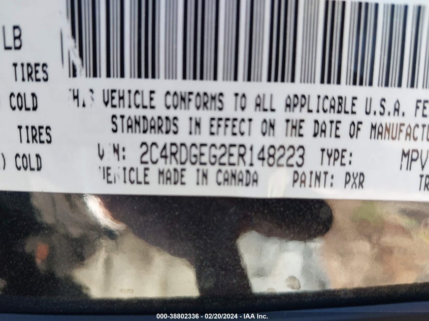 2014 DODGE GRAND CARAVAN R/T - 2C4RDGEG2ER148223