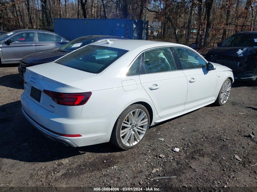 2019 Audi A4 45 Premium VIN: WAUENAF44KA070084 Lot: 38804006