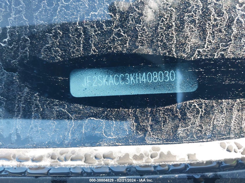 2019 SUBARU FORESTER - JF2SKACC3KH400803