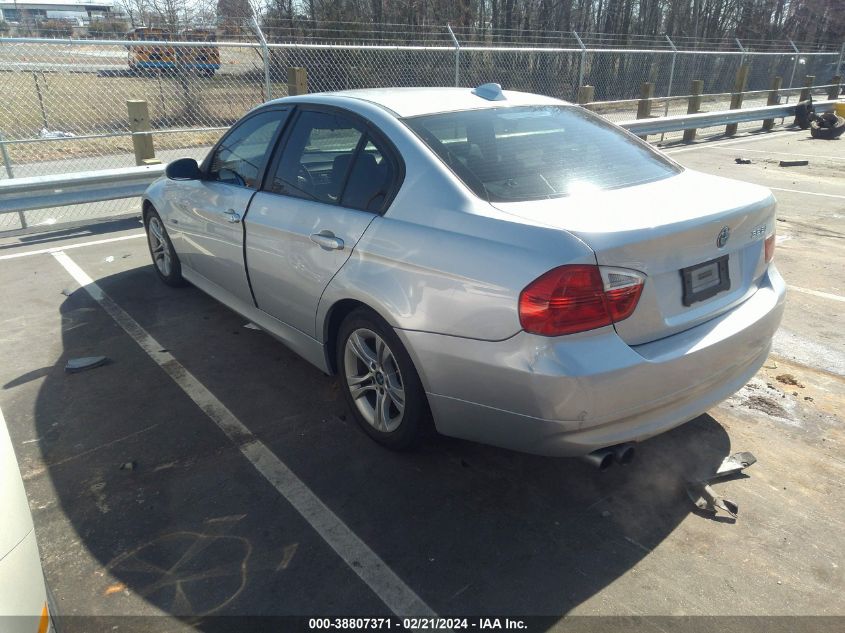 2008 BMW 328I VIN: WBAVA37588NL53989 Lot: 38807371