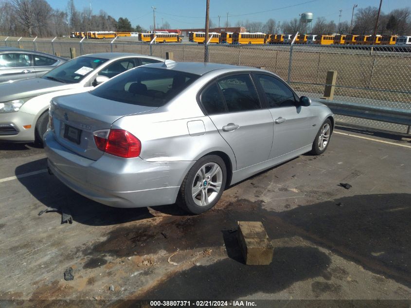 2008 BMW 328I VIN: WBAVA37588NL53989 Lot: 38807371