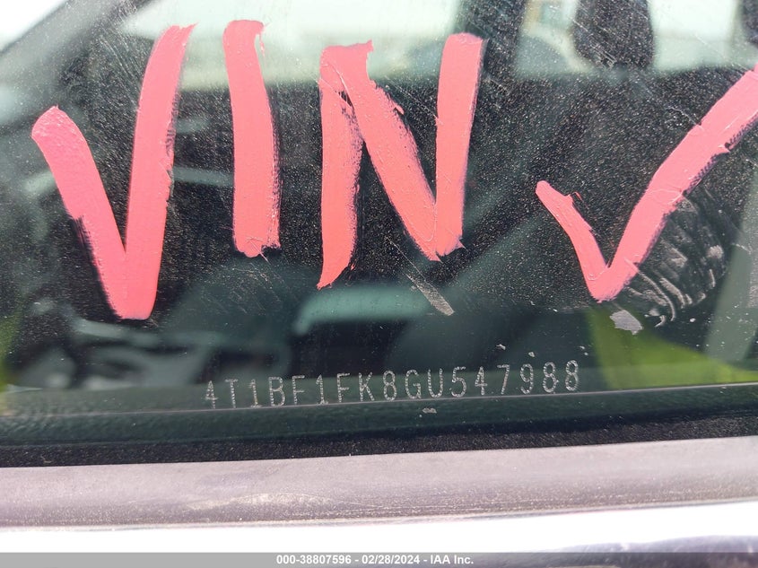 2016 TOYOTA CAMRY LE/XLE/SE/XSE - 4T1BF1FK8GU547988