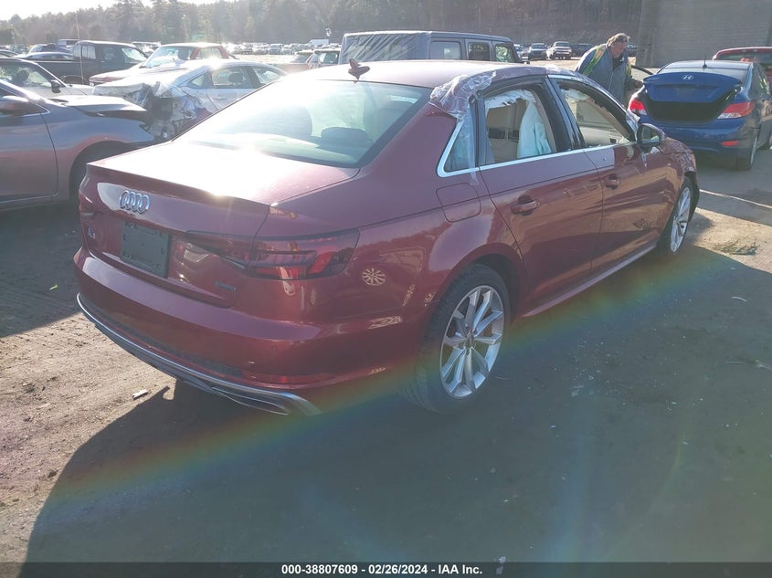 VIN WAUENAF49KA114337 2019 AUDI A4 45 PREMIUM
