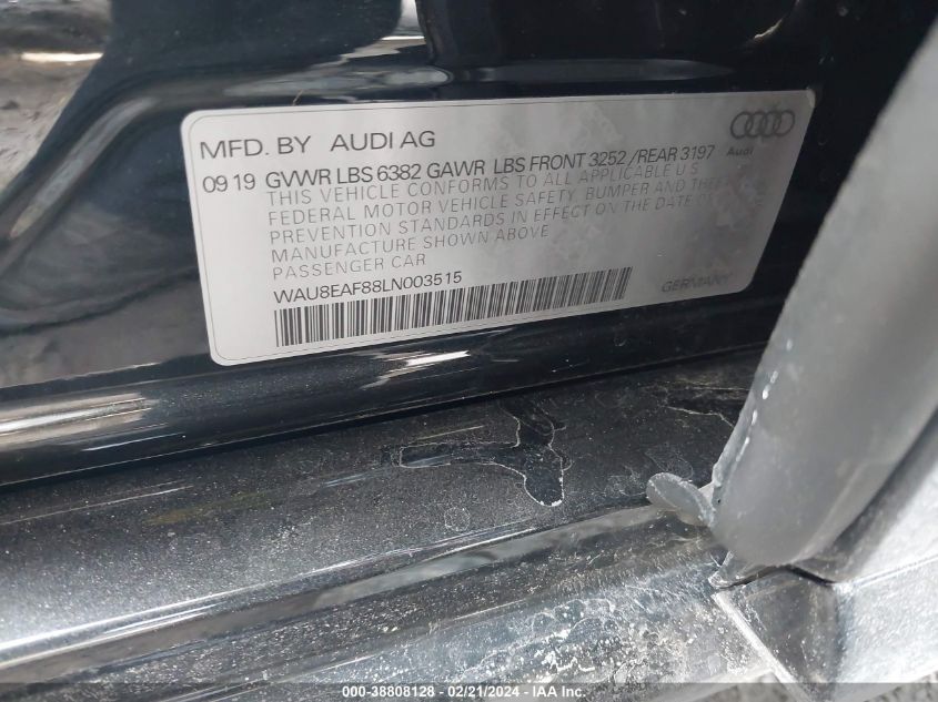 WAU8EAF88LN003515 2020 Audi A8 L 60 Tfsi Quattro Tiptronic