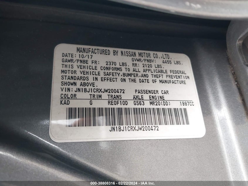 2018 NISSAN ROGUE SPORT SV - JN1BJ1CRXJW200472