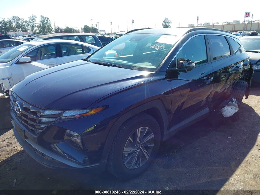 VIN KM8JBCA15NU072539 2022 HYUNDAI TUCSON HYBRID BLUE