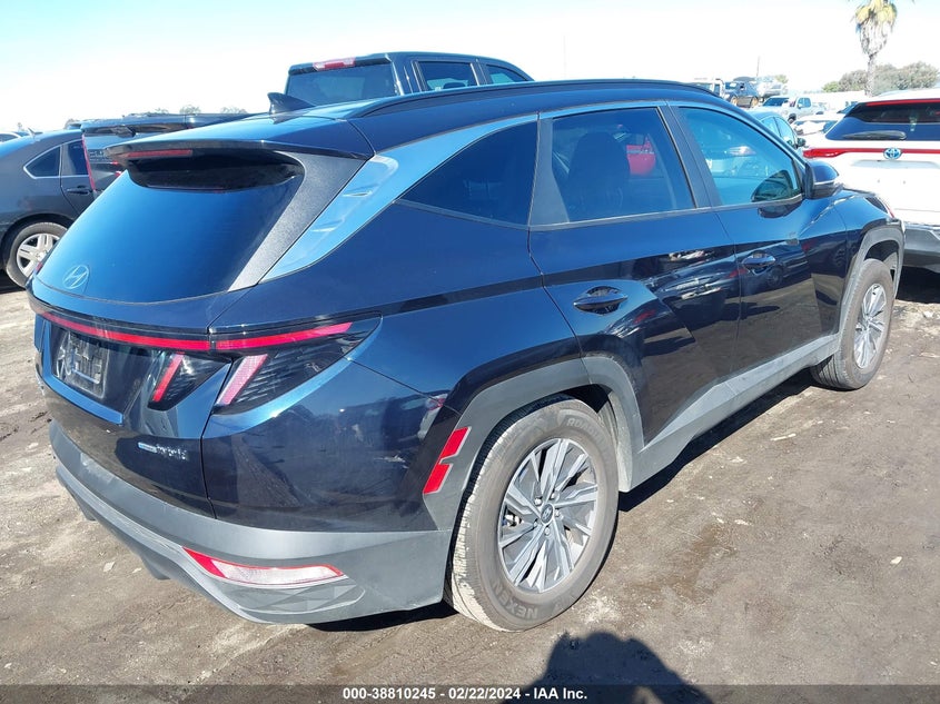 VIN KM8JBCA15NU072539 2022 HYUNDAI TUCSON HYBRID BLUE