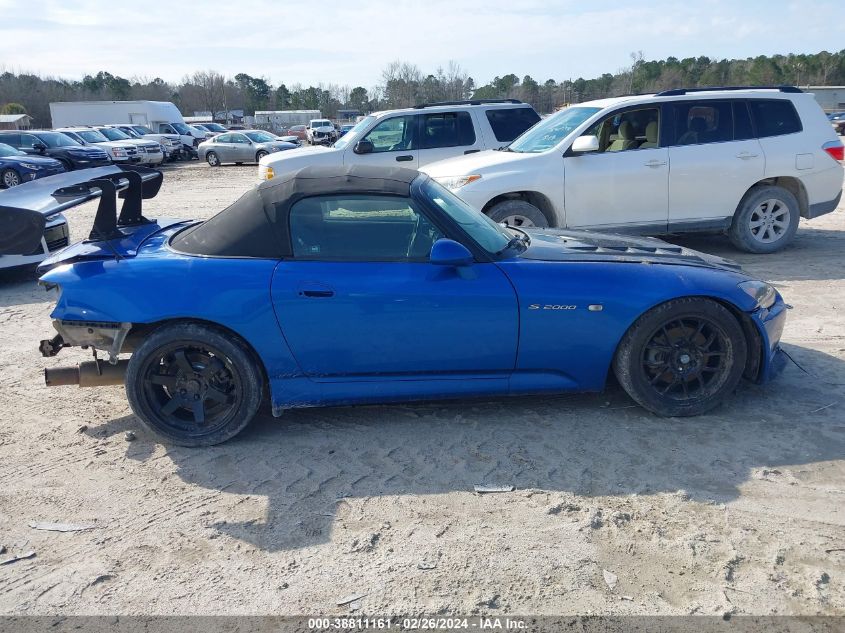 2002 Honda S2000 VIN: JHMAP11452T009221 Lot: 38811161