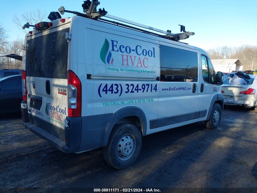 2018 Ram Promaster 1500 Low Roof 136 Wb VIN: 3C6TRVAG7JE145015 Lot: 38811171