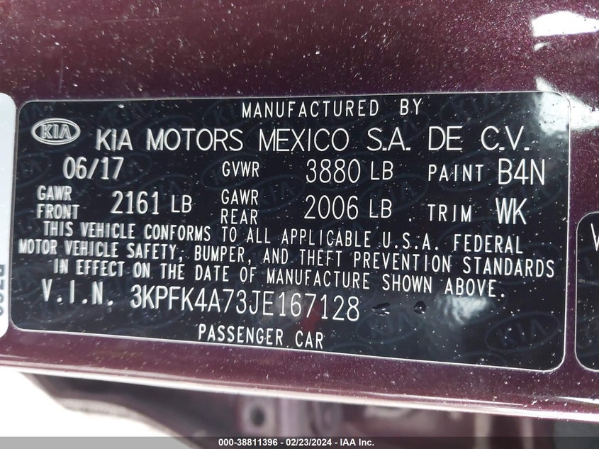 2018 KIA FORTE LX - 3KPFK4A73JE167128