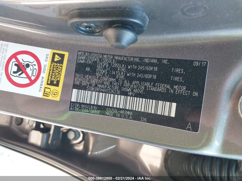 2017 TOYOTA HIGHLANDER SE/XLE - 5TDKZRFH4HS526236