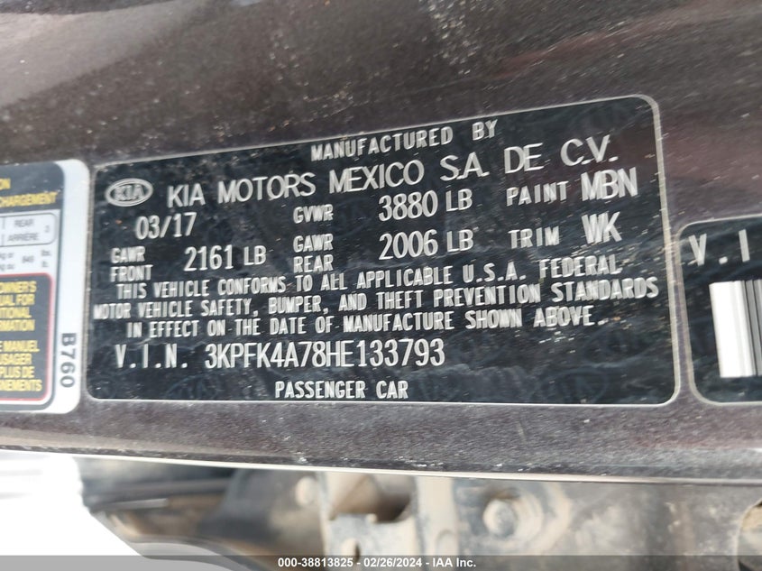 2017 KIA FORTE LX - 3KPFK4A78HE133793