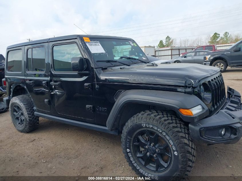 2021 Jeep Wrangler Unlimited Willys Sport 4X4 VIN: 1C4HJXDG4MW646189 Lot: 38816814