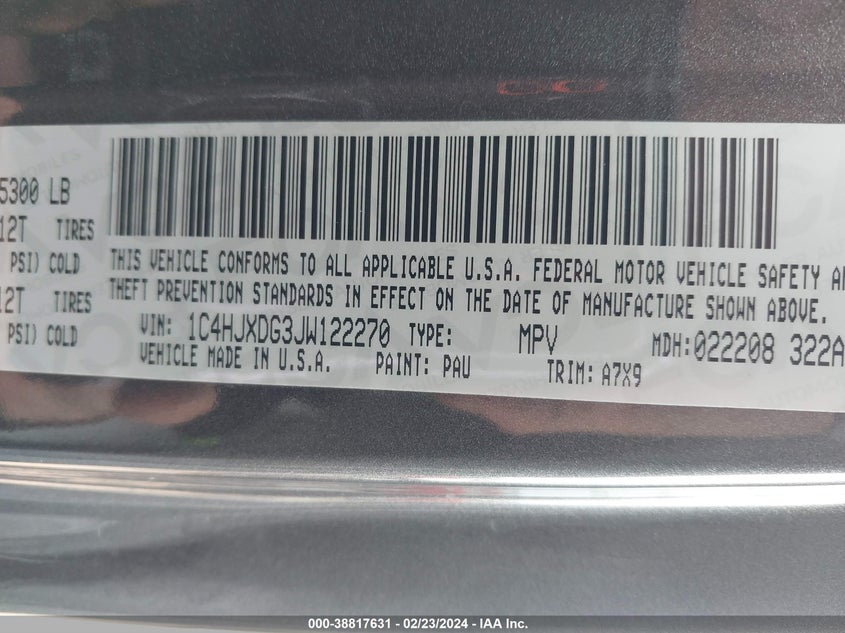 2018 JEEP WRANGLER UNLIMITED SPORT S 4X4 - 1C4HJXDG3JW122270