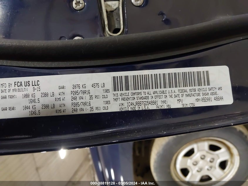 2016 JEEP PATRIOT SPORT - 1C4NJRBB7GD549901