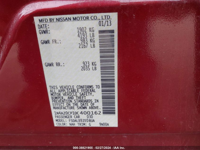 2013 NISSAN LEAF S - 1N4AZ0CP1DC400162