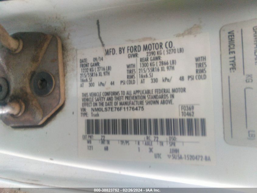 NM0LS7E76F1176475 2015 Ford Transit Connect Xl