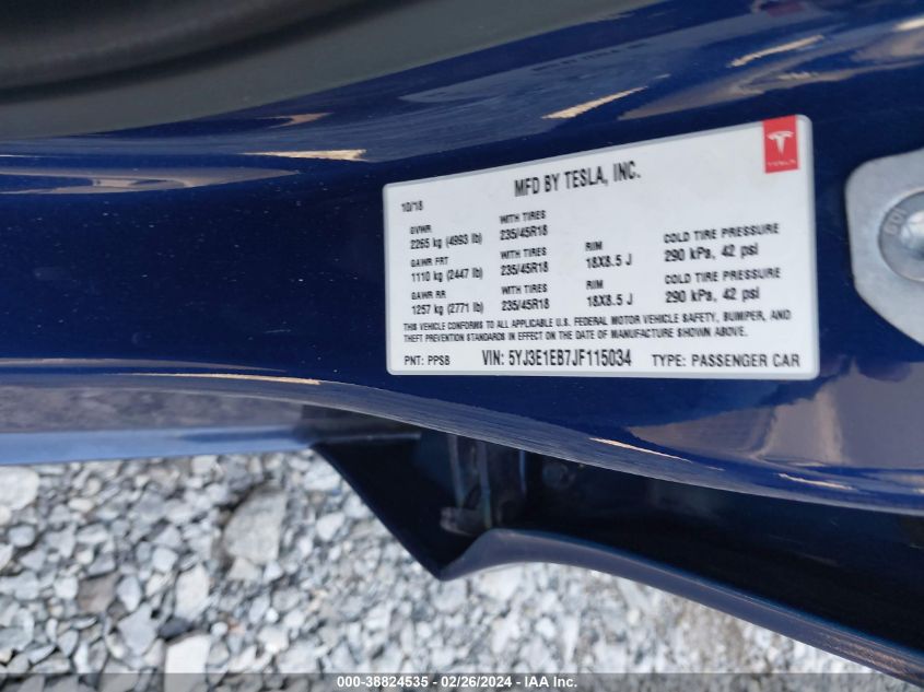 2018 TESLA MODEL 3 - 5YJ3E1EB7JF115034