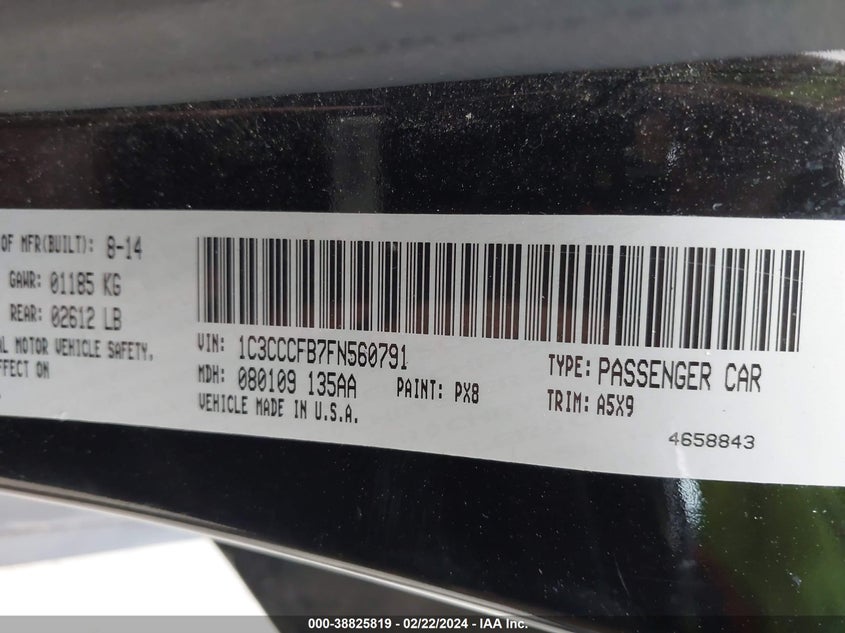 2015 CHRYSLER 200 LX - 1C3CCCFB7FN560791