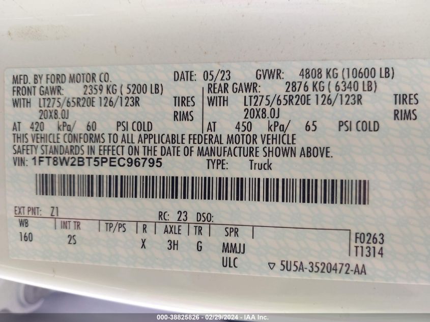 2023 Ford F-250 - 1FT8W2BT5PEC96795