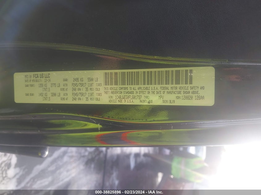 2015 JEEP WRANGLER UNLIMITED WRANGLER X - 1C4BJWEG0FL601737