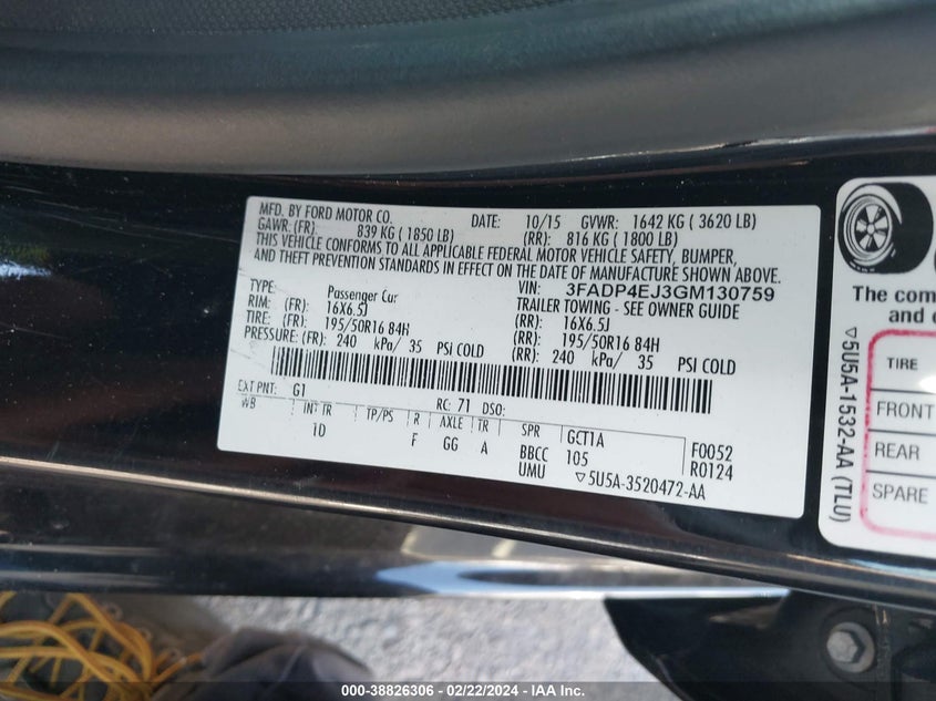 2016 FORD FIESTA SE - 3FADP4EJ3GM130759