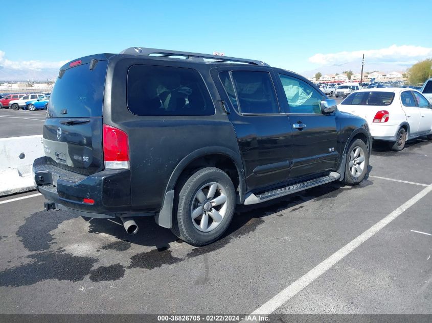 2008 Nissan Armada Se VIN: 5N1BA08D78N629780 Lot: 38826705