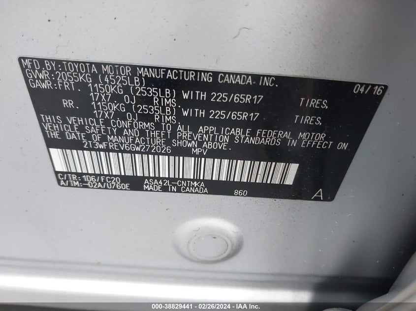 2016 TOYOTA RAV4 XLE - 2T3WFREV6GW272026