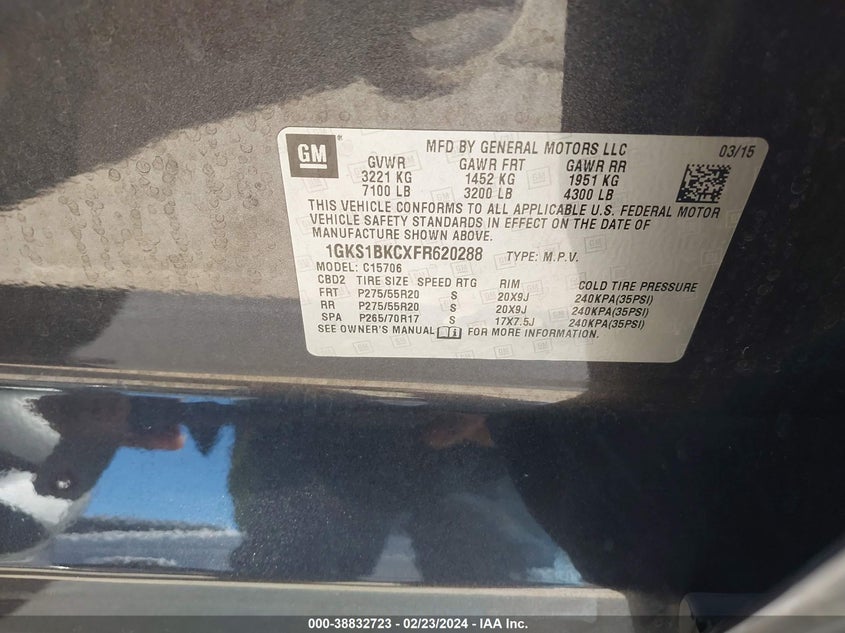 2015 GMC YUKON SLT - 1GKS1BKCXFR620288