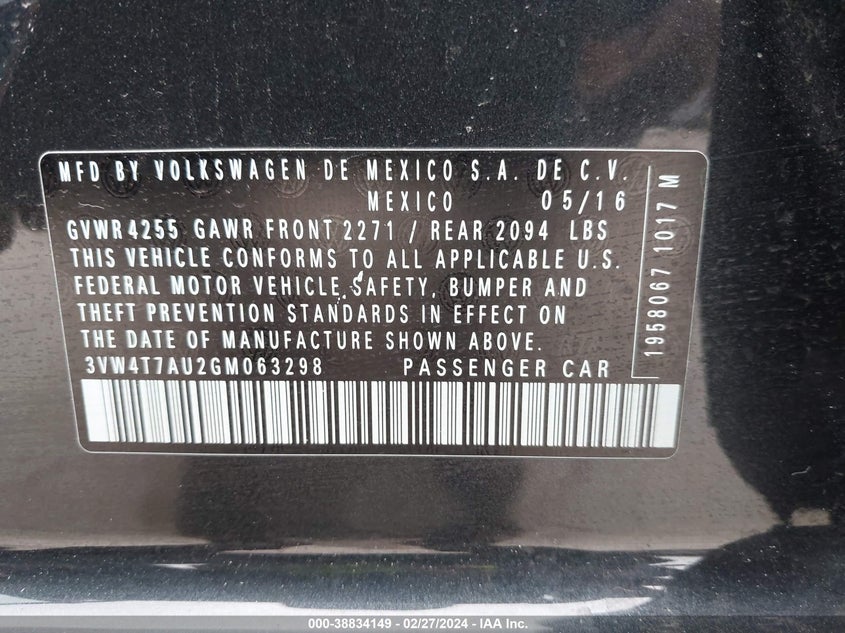 2016 VOLKSWAGEN GOLF GTI S 4-DOOR - 3VW4T7AU2GM063298