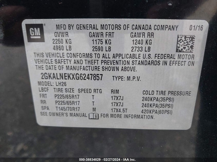 2016 GMC TERRAIN SLE-2 - 2GKALNEKXG6247857