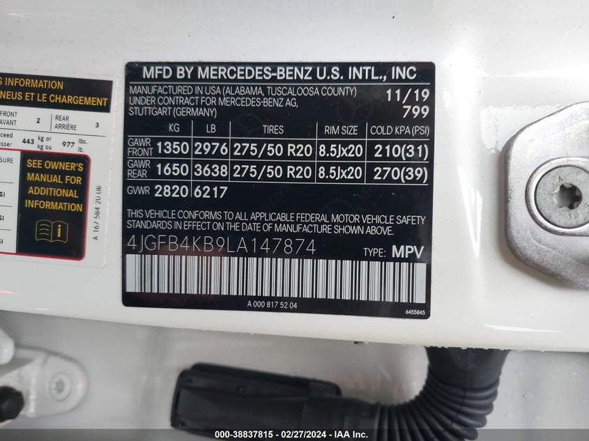 2020 MERCEDES-BENZ GLE 350 4MATIC - 4JGFB4KB9LA147874