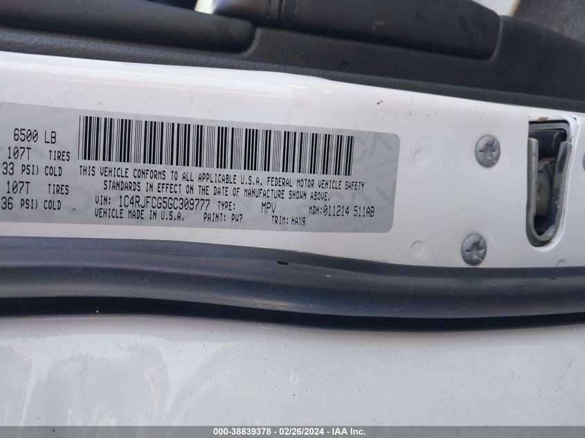 2016 JEEP GRAND CHEROKEE OVERLAND - 1C4RJFCG5GC309777