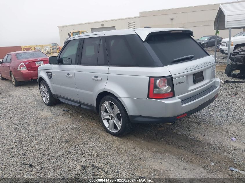 2012 Land Rover Range Rover Sport Hse VIN: SALSK2D4XCA729223 Lot: 38841426