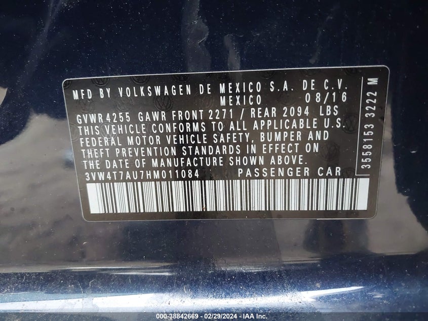 2017 VOLKSWAGEN GOLF GTI AUTOBAHN 4-DOOR/S 4-DOOR/SE 4-DOOR/SPORT 4-DOOR - 3VW4T7AU7HM011084