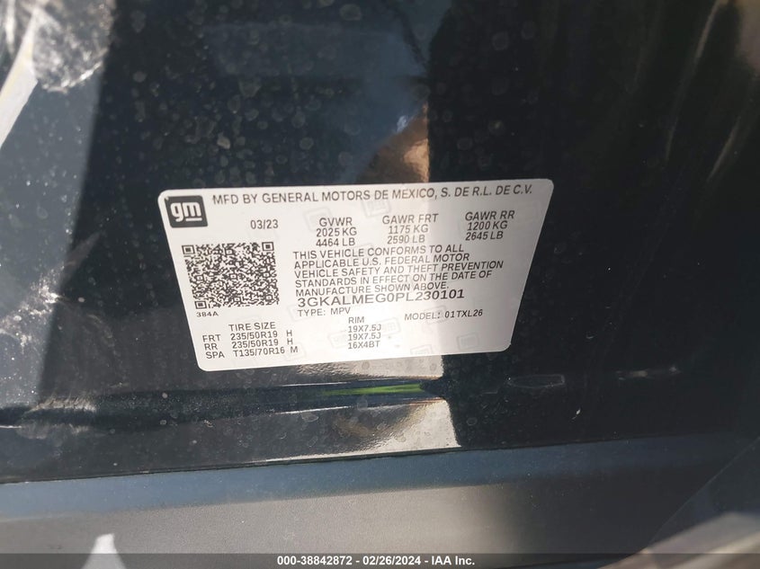 VIN 3GKALMEG0PL230101 2023 GMC TERRAIN SLE
