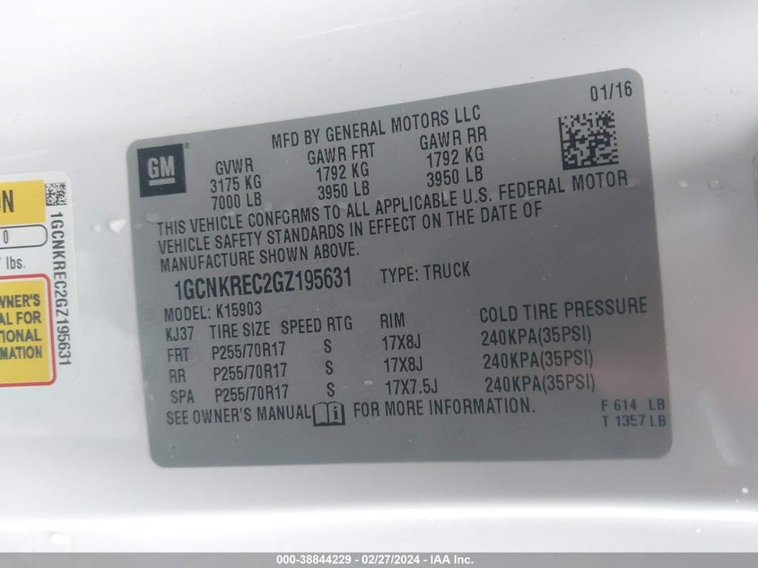 2016 CHEVROLET SILVERADO 1500 1LT - 1GCNKREC2GZ195631