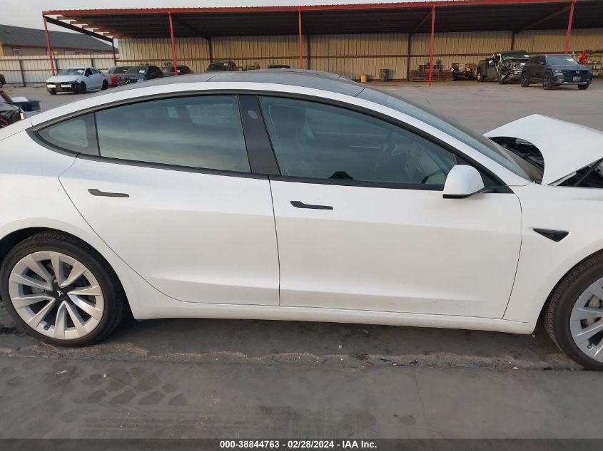 2022 Tesla Model 3 Long Range Dual Motor All-Wheel Drive VIN: 5YJ3E1EB3NF247567 Lot: 38844763